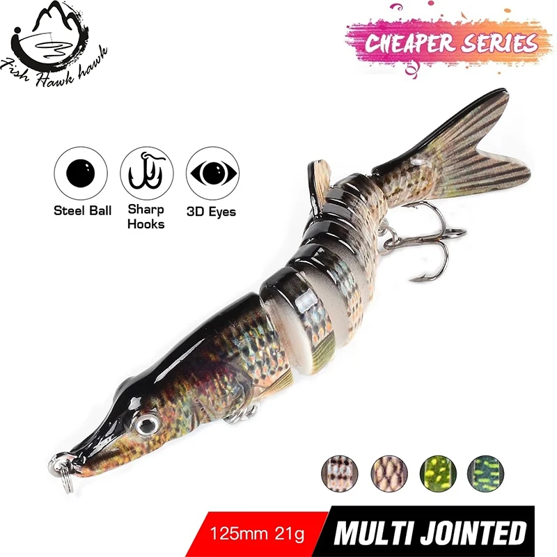 Multi Jointed Fishing Lures Wobblers For Pike Bass Bait Crankbait Powerbait Swimbait Hard 8 Segments Swim Sea Fresh Water 21g