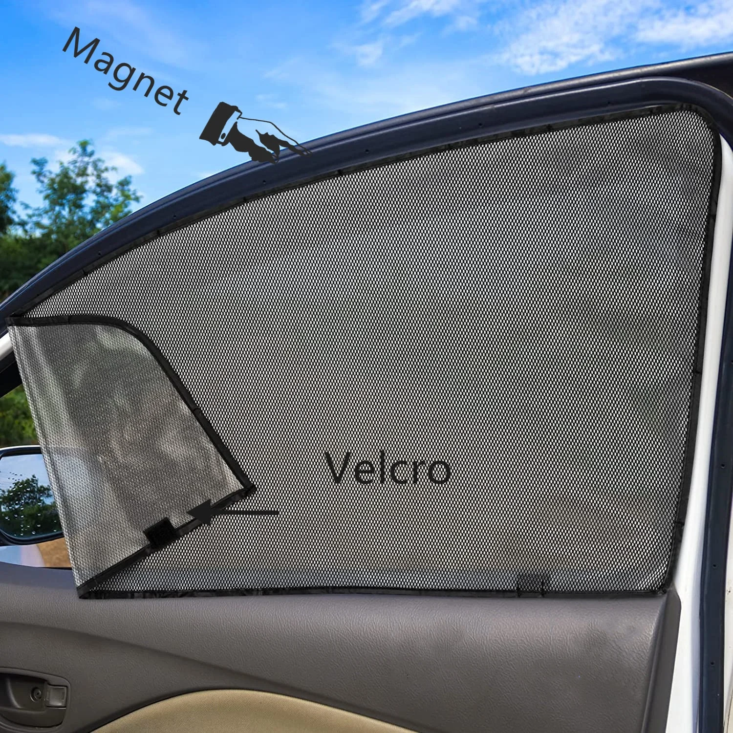 (Front Seat/80x50cm)Magnetic Car Sunshade Car Side Window Blind Auto sunshade curtain Retractable Car Side Window Curtain Shade