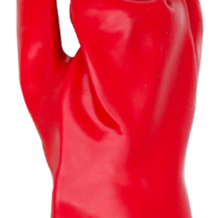 Thermal Oil & acid chemical resistant motocross Red PVC Industrial Gloves For Work