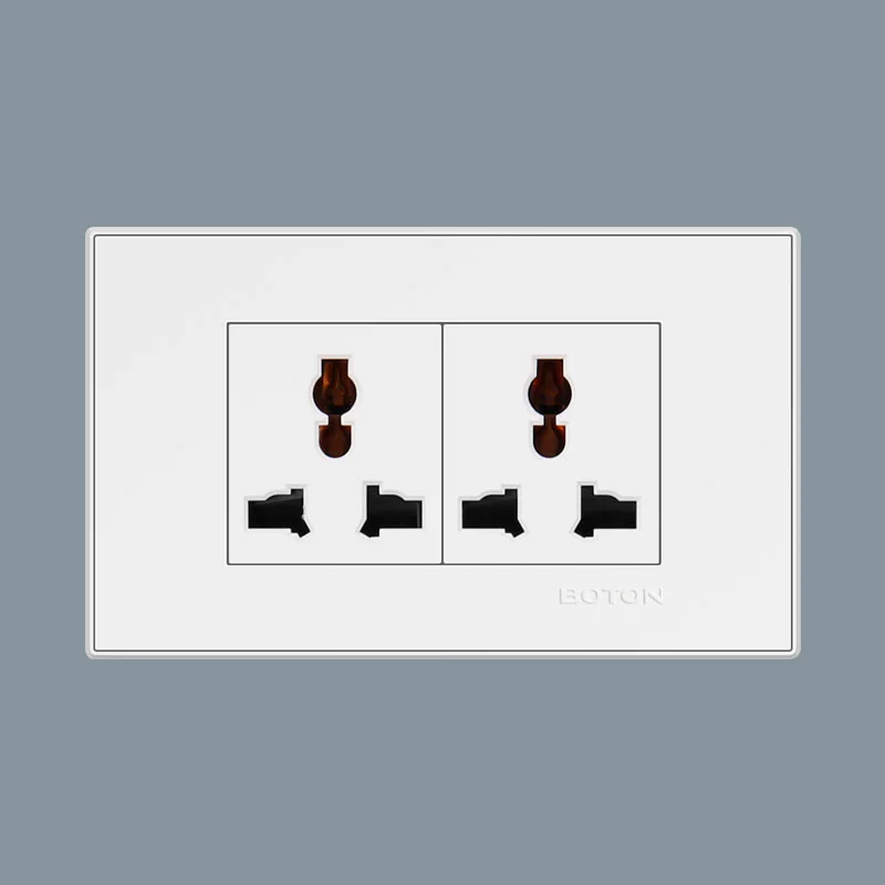 2 x 1/2 3 Pin Universal Socket Electric Wall Switch Socket