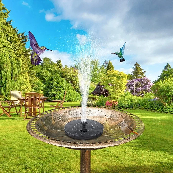Solar Powered Bird Bath Fountain Pump with 6 Nozzle Free Standing Floating Upgrade Solar Fountain for Garden Pond Pool