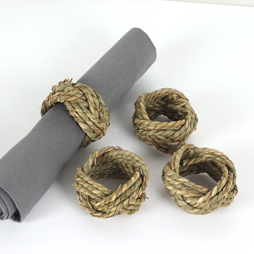 Natural Farmhouse Handmade Seagrass Napkin Ring for Table Decoration