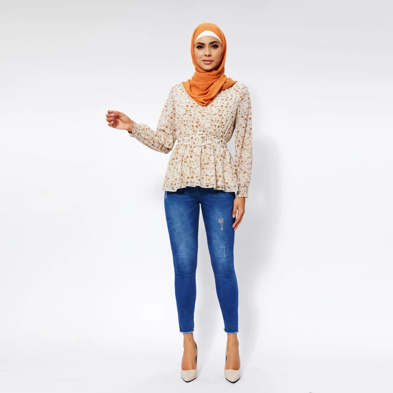 The Best Quality Summer Casual Chiffon Plus Size Blouse Women Clothing For Muslim