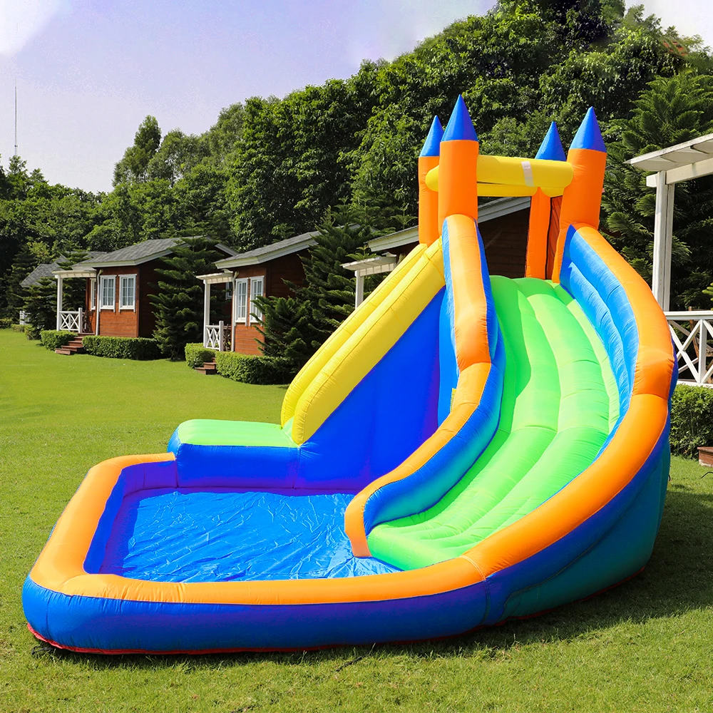 Doctor Dolphin Climb Pool Game Outdoor Children Inflatable Bounce House Inflatable Slide Water Slide