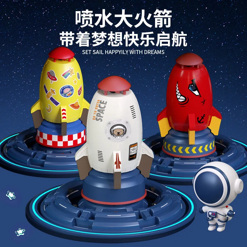 2024 High Quality Summer Outdoor Playing Toys Launch Water Carton Space Rocket Sprinkler For Kids Pool Beach Fun Toys