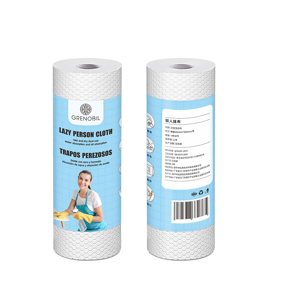 Wholesale Kitchen Paper Towels Washable Disposable Cleaning Cloth Rags Rolls Wiping Dishcloth Custom Kitchen Towel Supplie