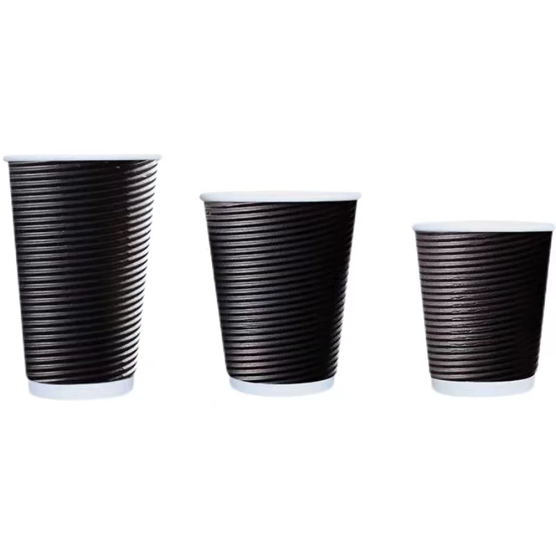 Индивидуальный дизайн одноразовые Печатные 8 унций 10 12 16 гофрированные кофейные чашки с двойной