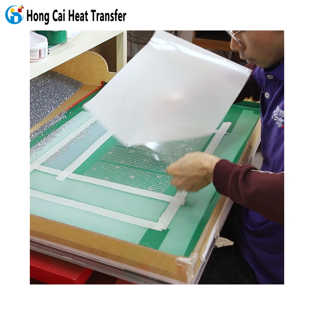 Hongcai rhinestone heat transfer pattern laser cutting material Customized 1.3-3mm shape size PVC plastic sheet