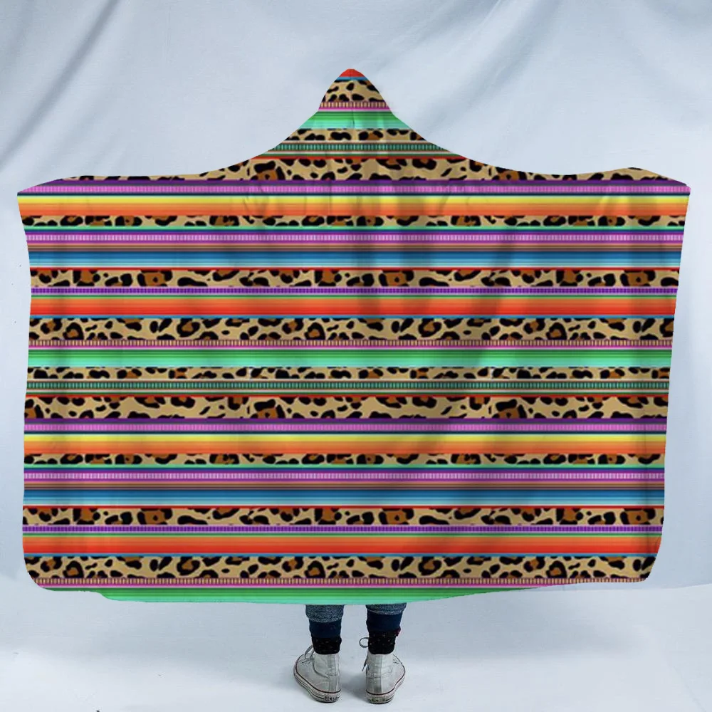 Sherpa Fleece Soft Wearable Blanket Hooded Throw Poncho