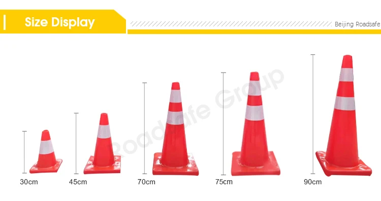Made in China 20 years manufacturer road safety flexible PVC traffic cones for construction zone