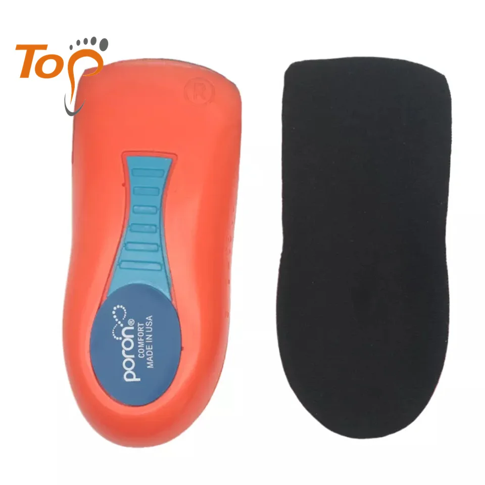PORON comfortable sweat-absorbing arch 3/4 running sports shock-absorbing heel insole