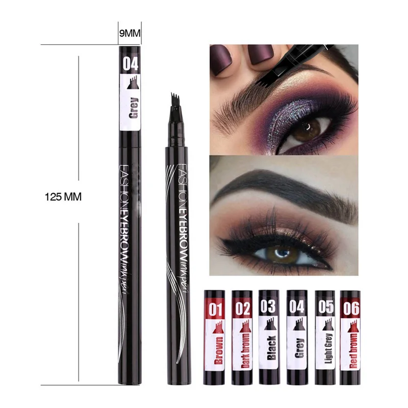 Hot Selling 6 Colors Make Your Own Logo Eyebrow Pencil Tattoo Waterproof Long Lasting Permanent Liquid Eyebrow Pen