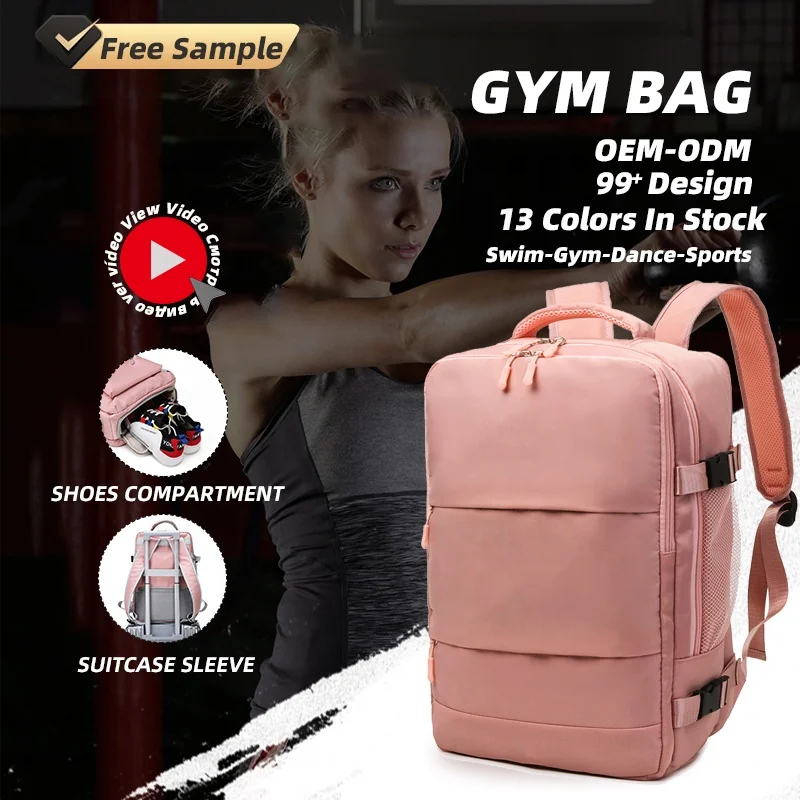 Large Capacity Dry Wet Custom Waterproof USB Charging Port Laptop Luggage Sleeve Weekender Travel Backpack with Shoe Compartment