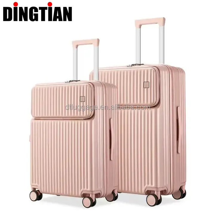 Unisex Custom Logo TSA PC Rolling Luggage Cute Girl Classic Style ABS Hard Case Waterproof Spinner Wheels New Travel Aluminum PP