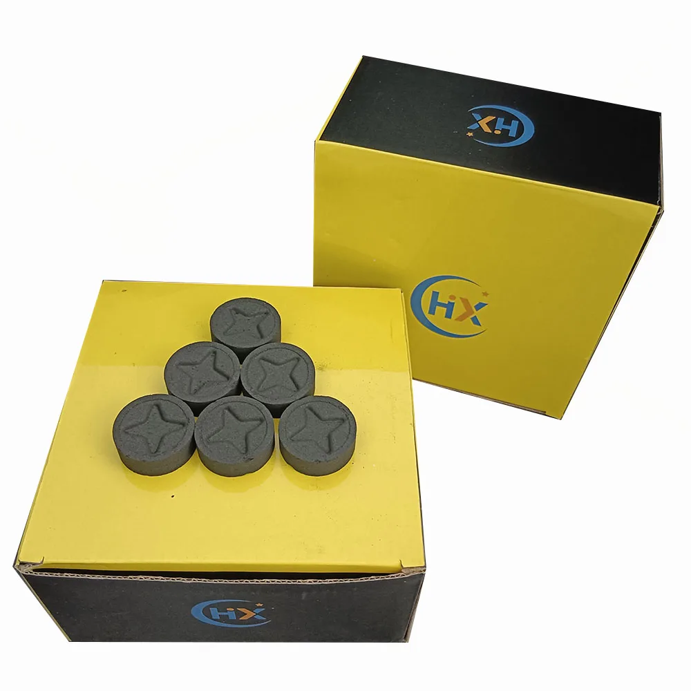 Оптовая продажа 35 мм со звездой 80 шт. быстросжигающий кальян Бездымная кадила твердый фруктовый древесный портативный уличный барбекю уголь