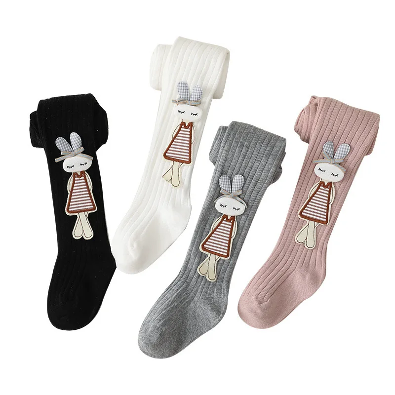 Autumn Multi Color Baby pop Legging Girl Baby Socks Knit Kid Pantyhose Tights  socks leggings rabbit sewing