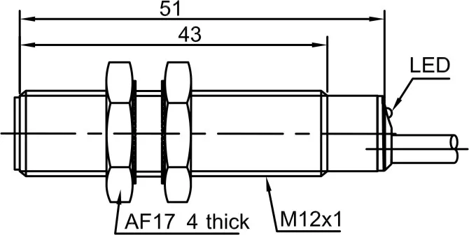 Lanbao LR12X положение кабеля сенсор Индуктивный переключатель DC 2