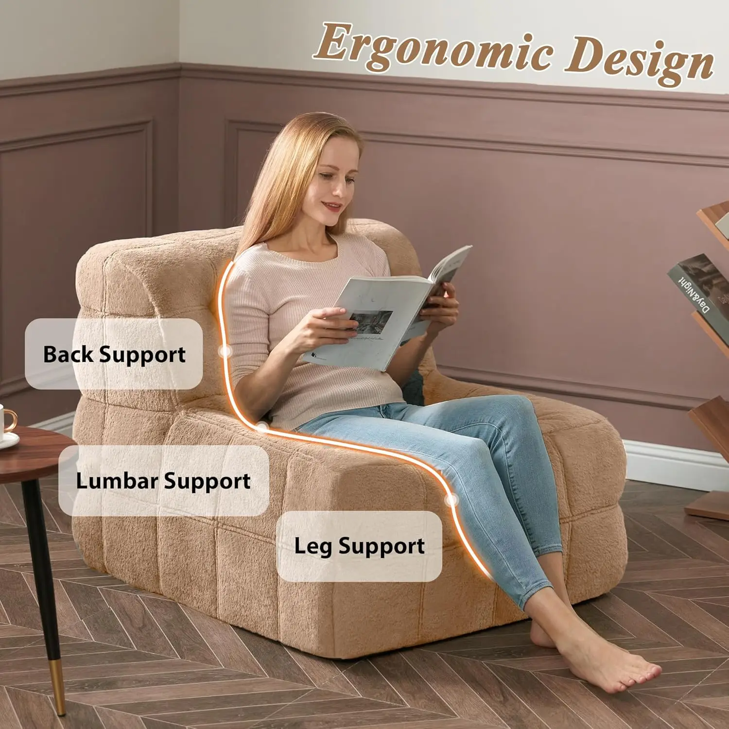 NOVA Corduroy Lazy Bean Bag Chair Living Room Modular Couch Set Compression Packing Single Lounge Sofas Modern Home Furniture