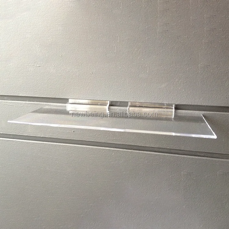 Custom Slatwall 12' x 6' Flat Styrene Clear Shoe Shelf Acrylic Slat Wall Display Fixture