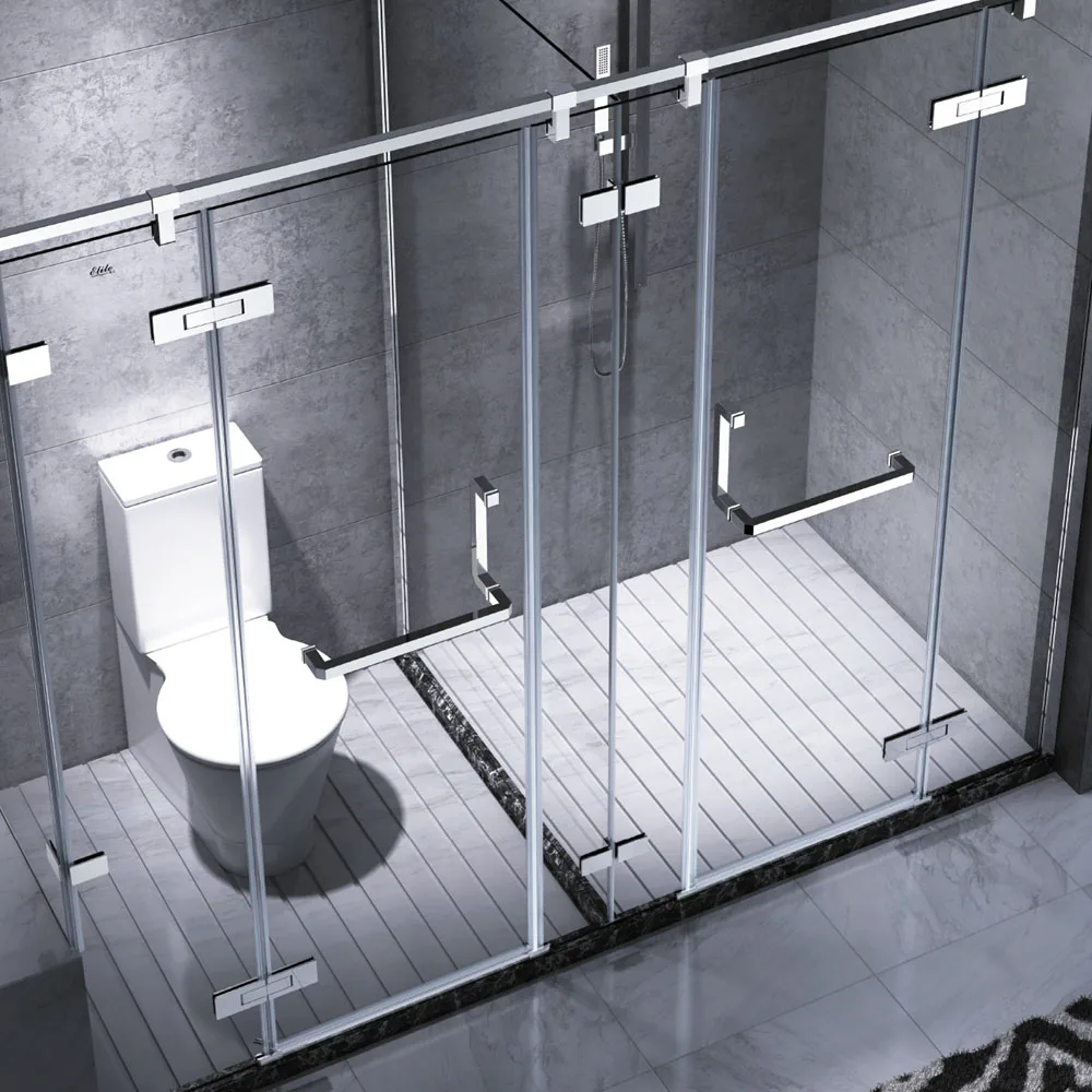 Chrome brass Miniature Glass to Pipe Shower Room Pipe Stabilizer