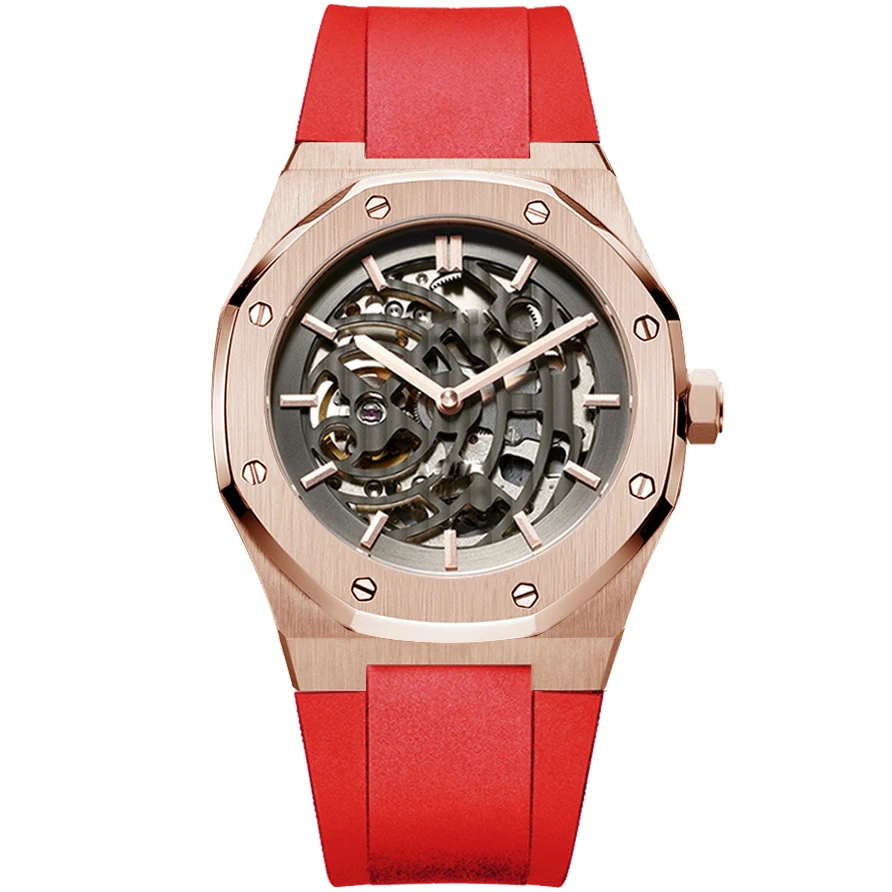 Stainless Steel Case 316L Wholesale Men Custom Mens Watch Luxury Mechanic Watches Skeleton 2022