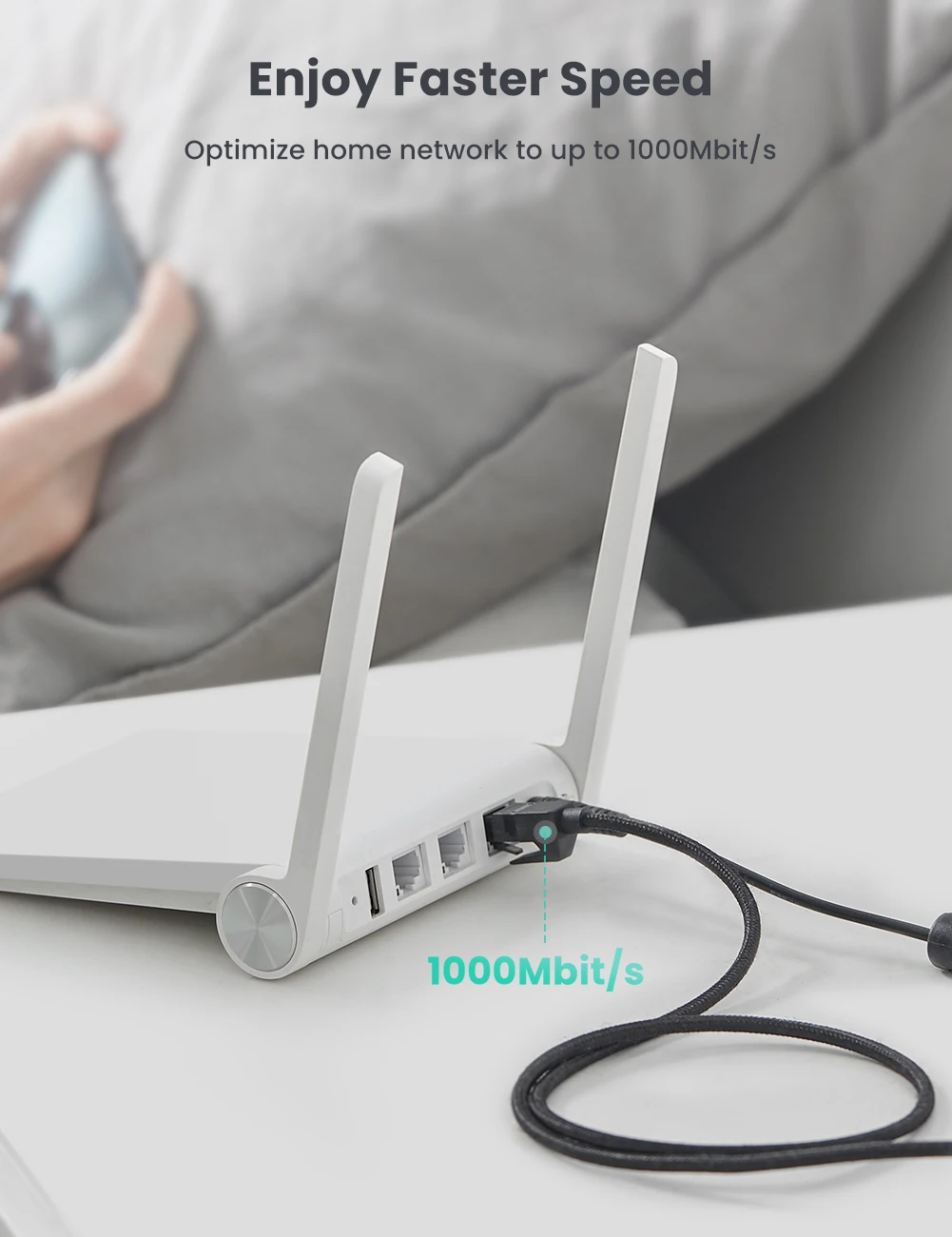 UGREEN Ethernet кабель CAT6 прочный нейлоновый Плетеный RJ45 для PS 4 ноутбуков маршрутизатор Gatos кошки 6 RJ 45