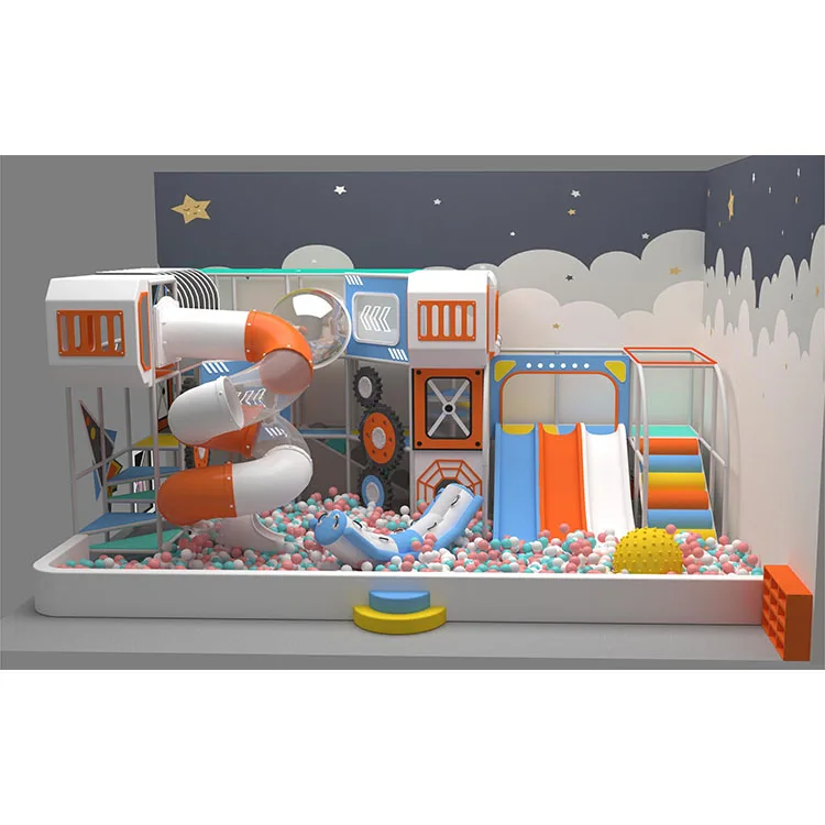 QiaoQiao New design kids indoor soft play center children small indoor playground equipment with slide ocean ball pit for mall