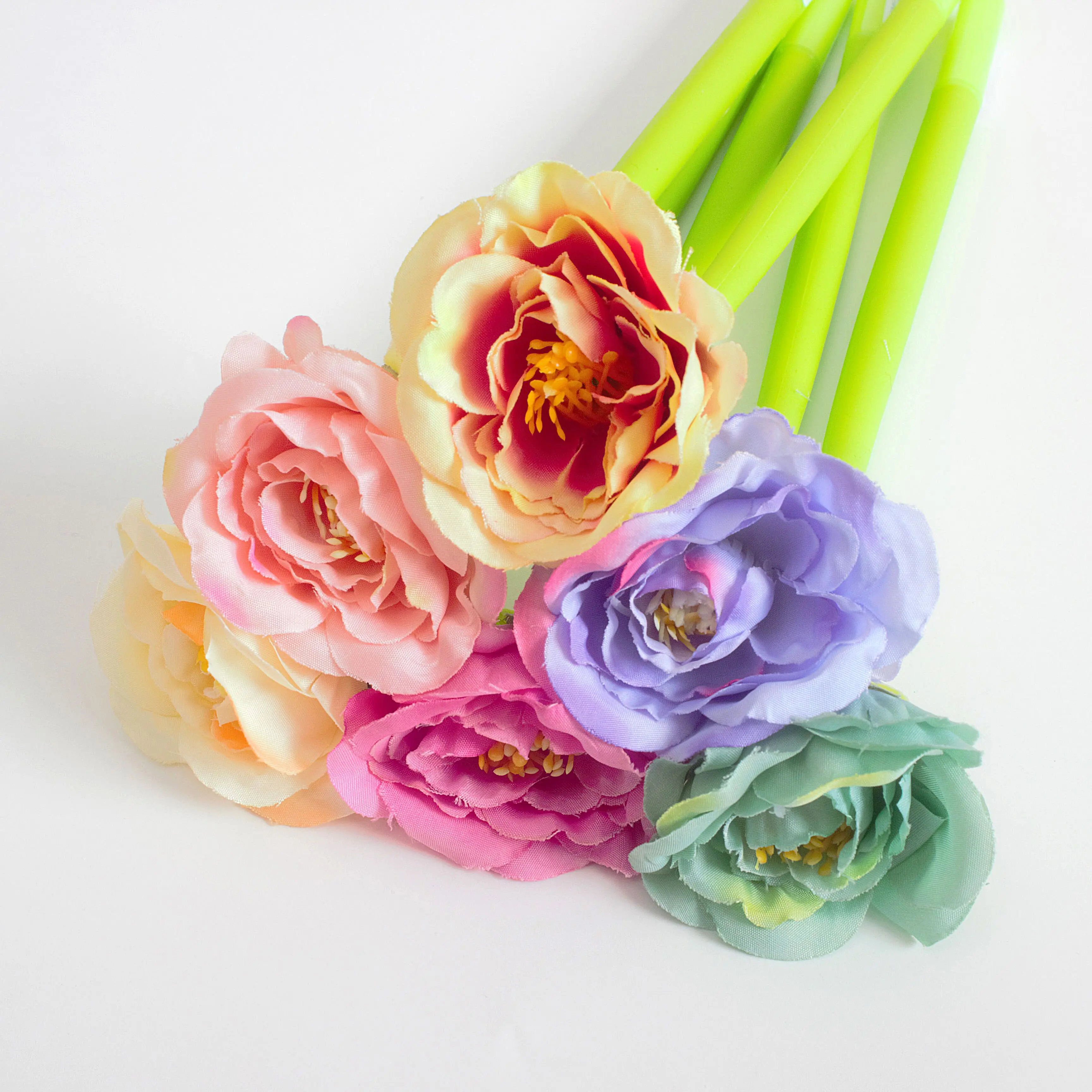 Stationery plant flower soft silicone 0.5mm gel pen simulation Chinese rose ballpoint pen for classmate gift school supplies