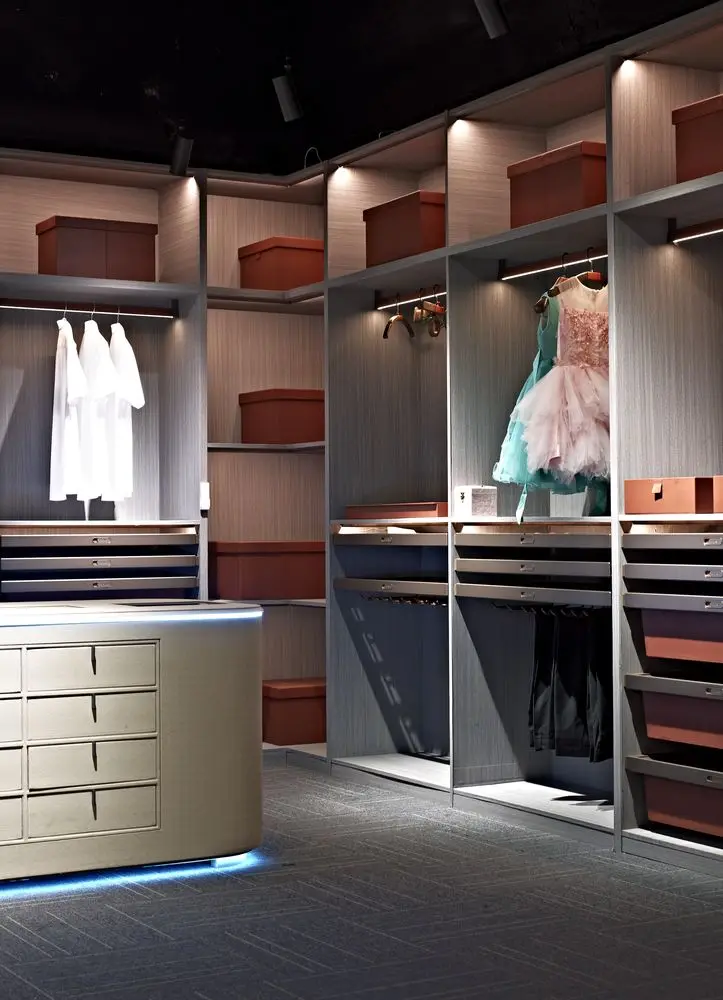 Aluminium Walnut Wood Wardrobe Drawer Slide Closet Organizer Pull Out Soft Close Leather Trouser Rack