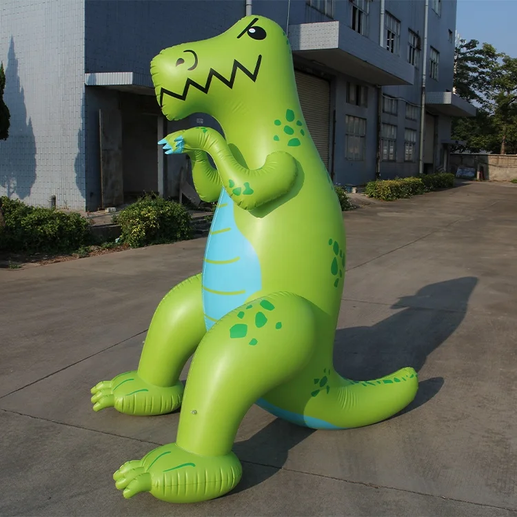 Extra Large 6 Feet Tall Summer Fun Yard Green Inflatable Dinosaur Sprinkler