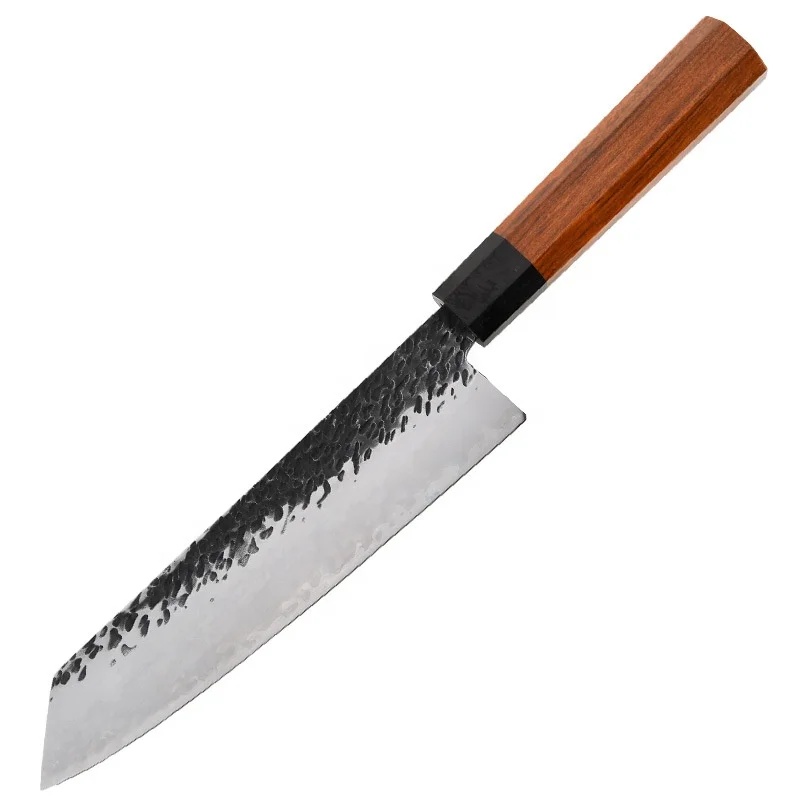 9CR18MOV  3 layers clad steel kiritsue knife with wooden handle