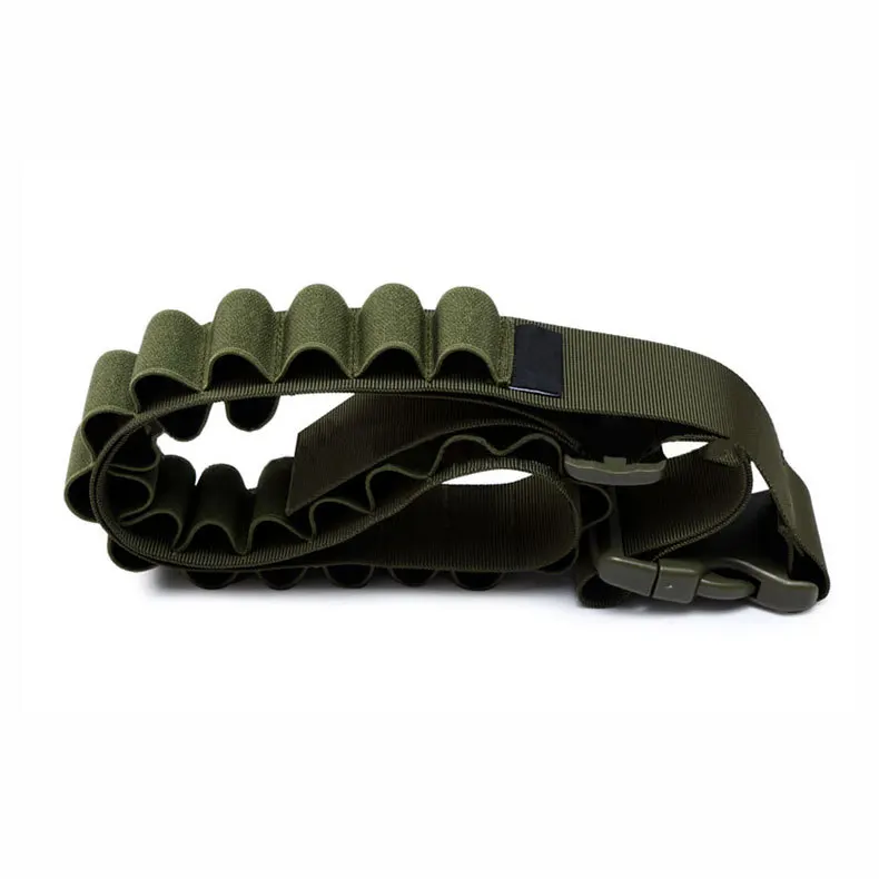 Hunting Tactical Concealed Leather Canvas Heavy Duty Adjustable Ammo Case Bandolier Shell Cartridge Holders 12G Bullet Belt