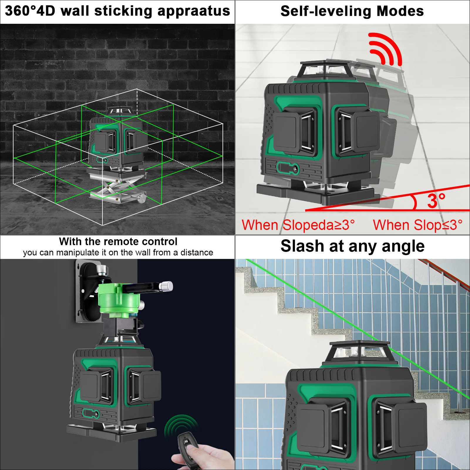 New Upgrade Item 12/16 laser lines Indoor/outdoor using Remote Control Slash Function Laser levels