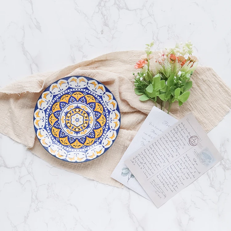 Exquisite tableware round mouth plate ceramic tableware dinner plate