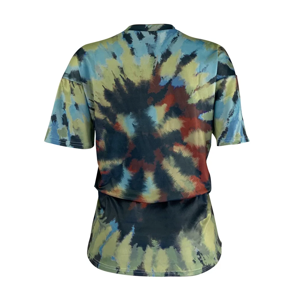 
Street Style Women Fashion Anime Print Green T-shirt Short Sleeves Casual Loose Blouse Top for Girls Students Cool T-Shirt 