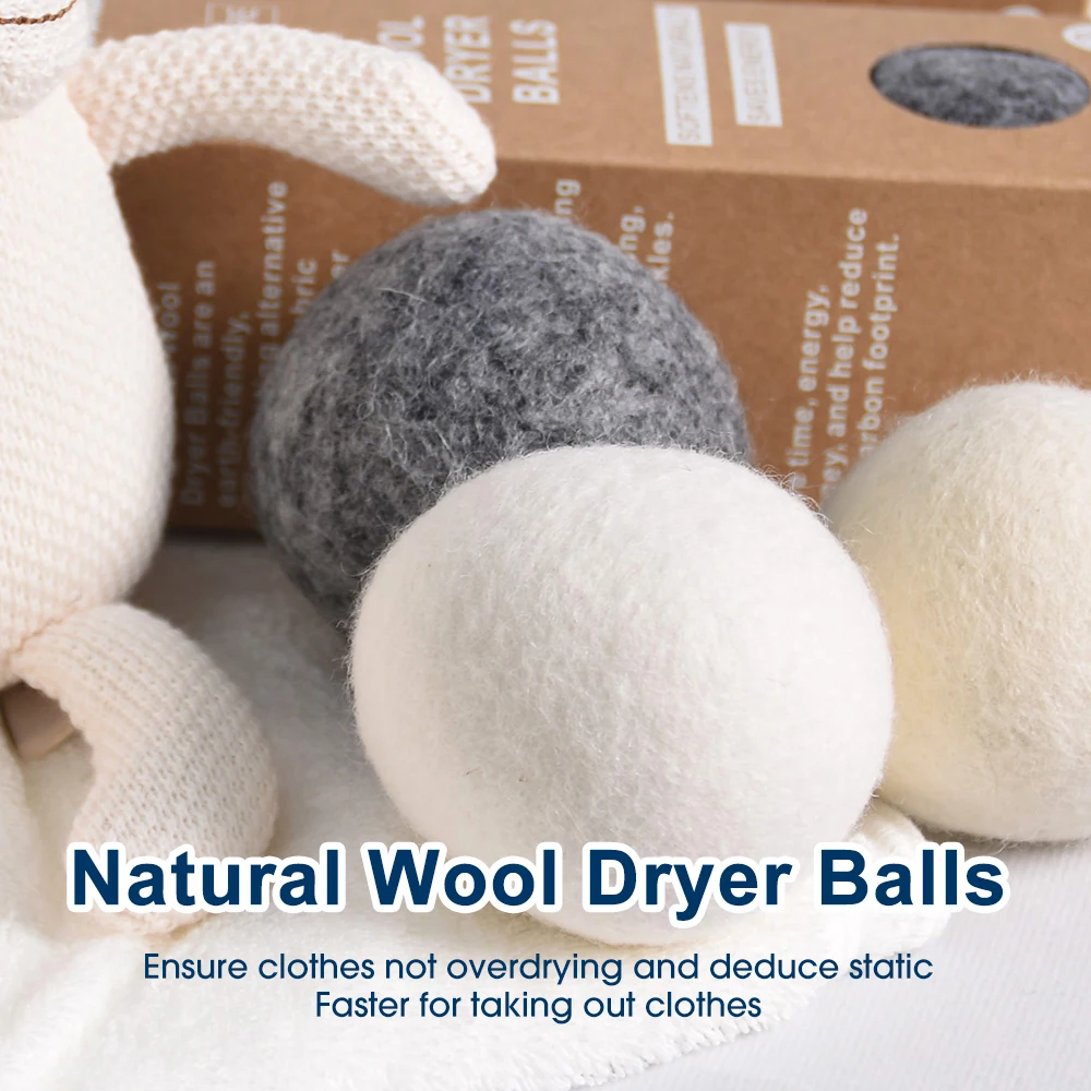 Custom OEM & ODM Premium New Zealand Wool Laundry Dryer Felt Balls Reusable Chemical Free Natural Organic Wool Dryer Balls