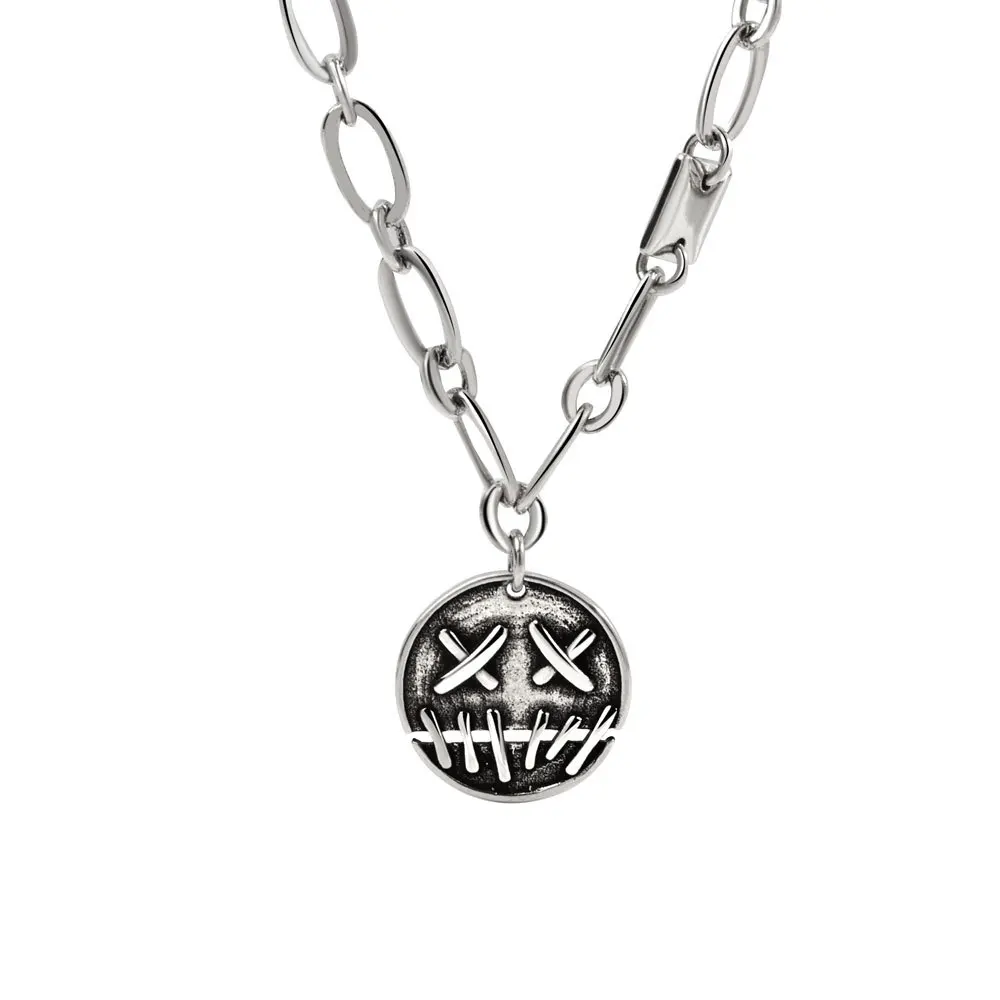 Korean Fashion Emoji necklace Couple Necklace Clavicle Chain For Men Womens Lover Necklace Christmas Party Jewelry