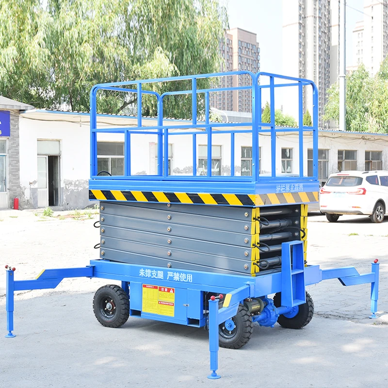 Super Low Price 6M Mobile Mast Lift Aerial Working Platform Small Mobile Manual Lift Platform Ladder