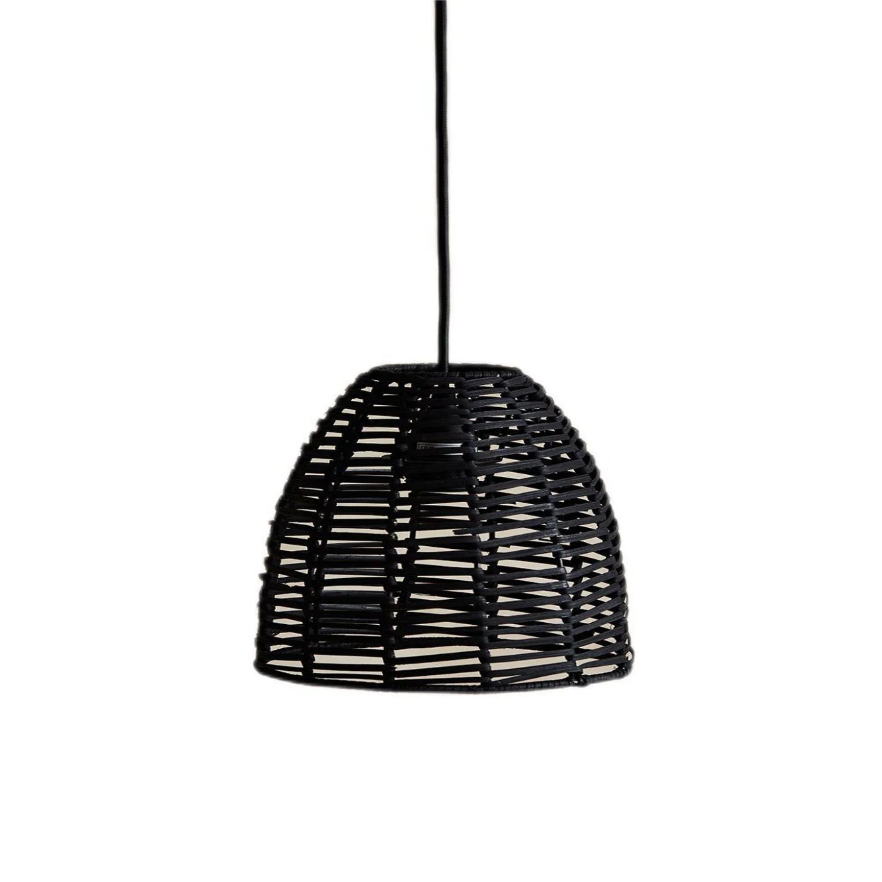 Natural Rattan Pendant Light Handmade Decorative Noko Conical Wicker Woven Hanging Lamp for Indoor Ceiling  Lighting Decor