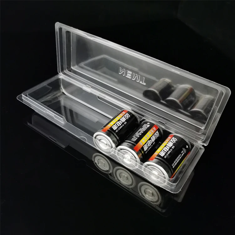 
Professional customized size battery plastic tray blister packaging wholesale with lid 