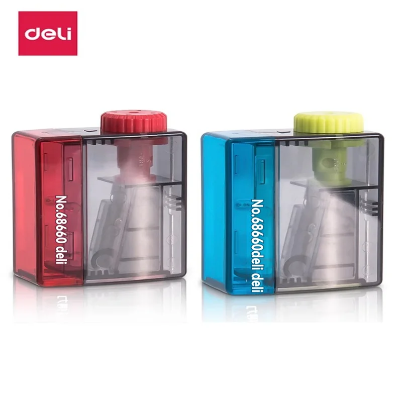 Deli 0531 Simple Style 48pcs Mini Portable Pencil Sharpener Pencil Capacity Adjustable Thickness Pencil Sharpener