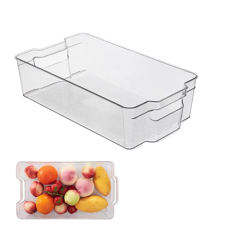 Plastic Storag box Kitchen container pantry Cabinet Refrigerator Food Storage Organizing Bin with Handles Organizer