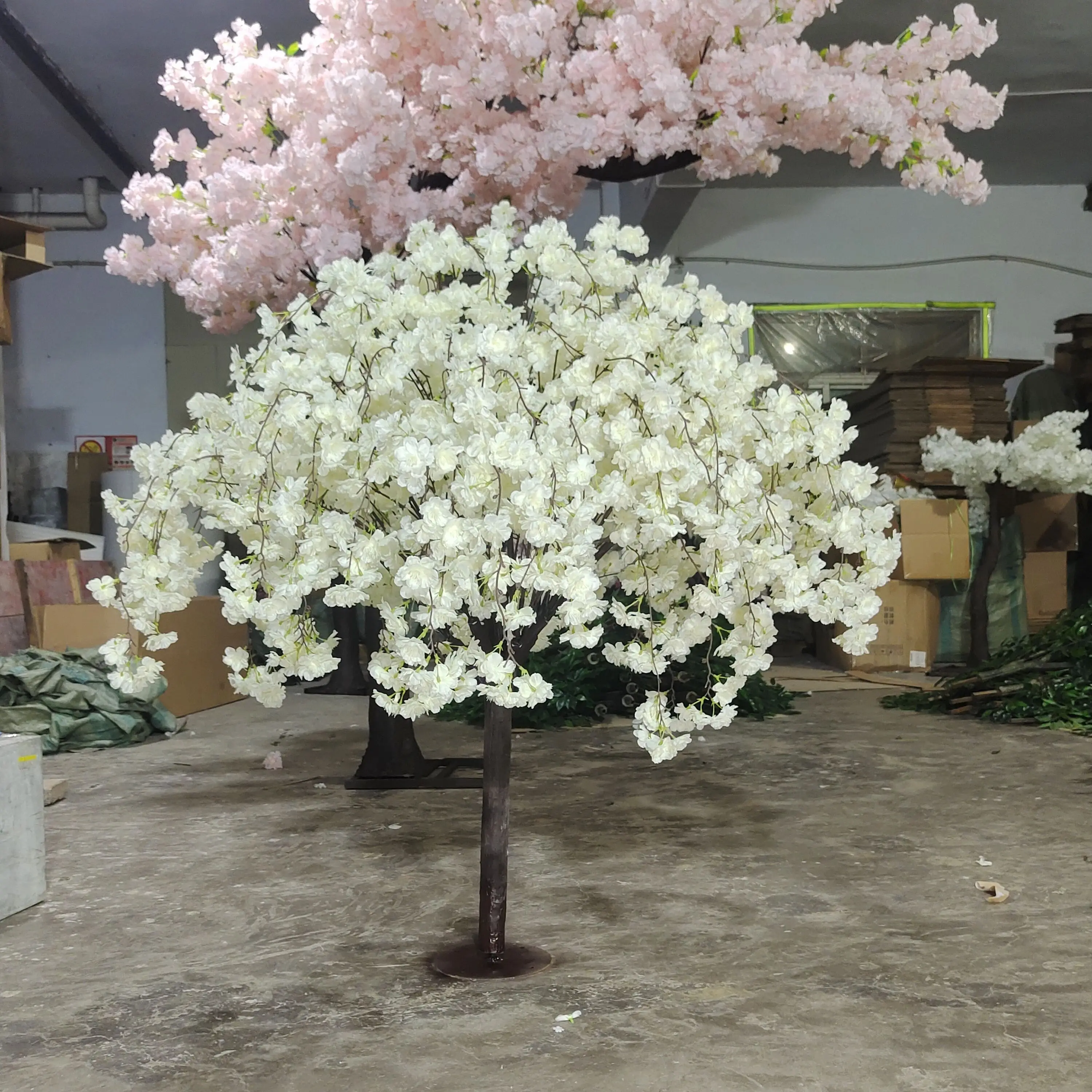 Yirong Fake Cherri Tree Wedding Table Centerpiece Indoor 5ft Branches Flowers Fake White Pink Artificial Cherry Blossom Tree