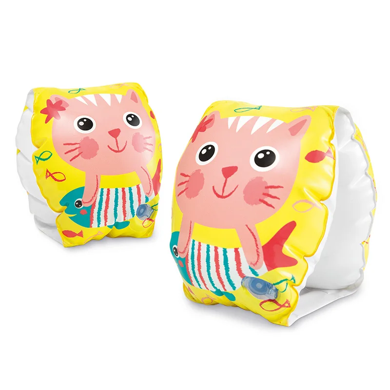 INTEX 56665 счастливый котенок нарукавные повязки для плавания детское безопасный надувной поплавок детский плавательный