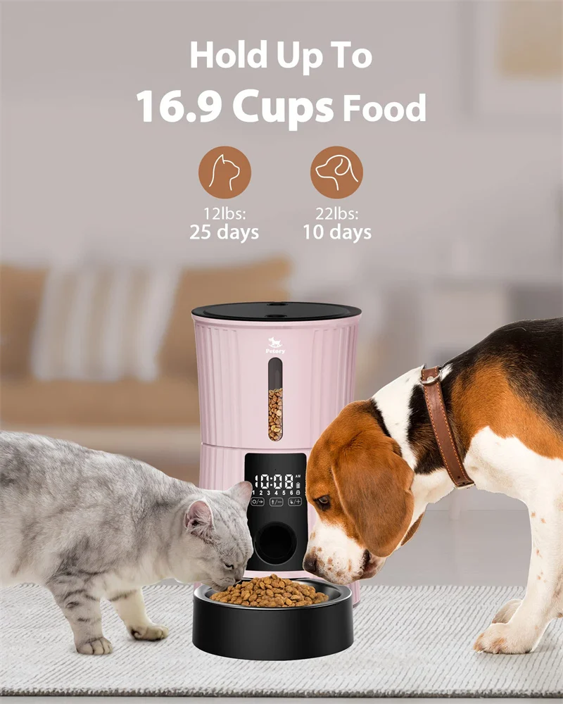 Электронная автоматическая кормушка с логотипом на заказ, большая миска для домашних животных, кошек, собак, таймер, умное голосовое хранение, миска для еды, миска для кормления, дозатор с таймером