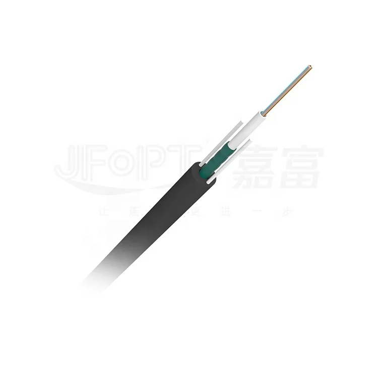 Outdoor GYXTW aerial FRP strength menber loose tube armored black fibre optical cable 2 4 6 8 12cores singlemode MM cable fiber