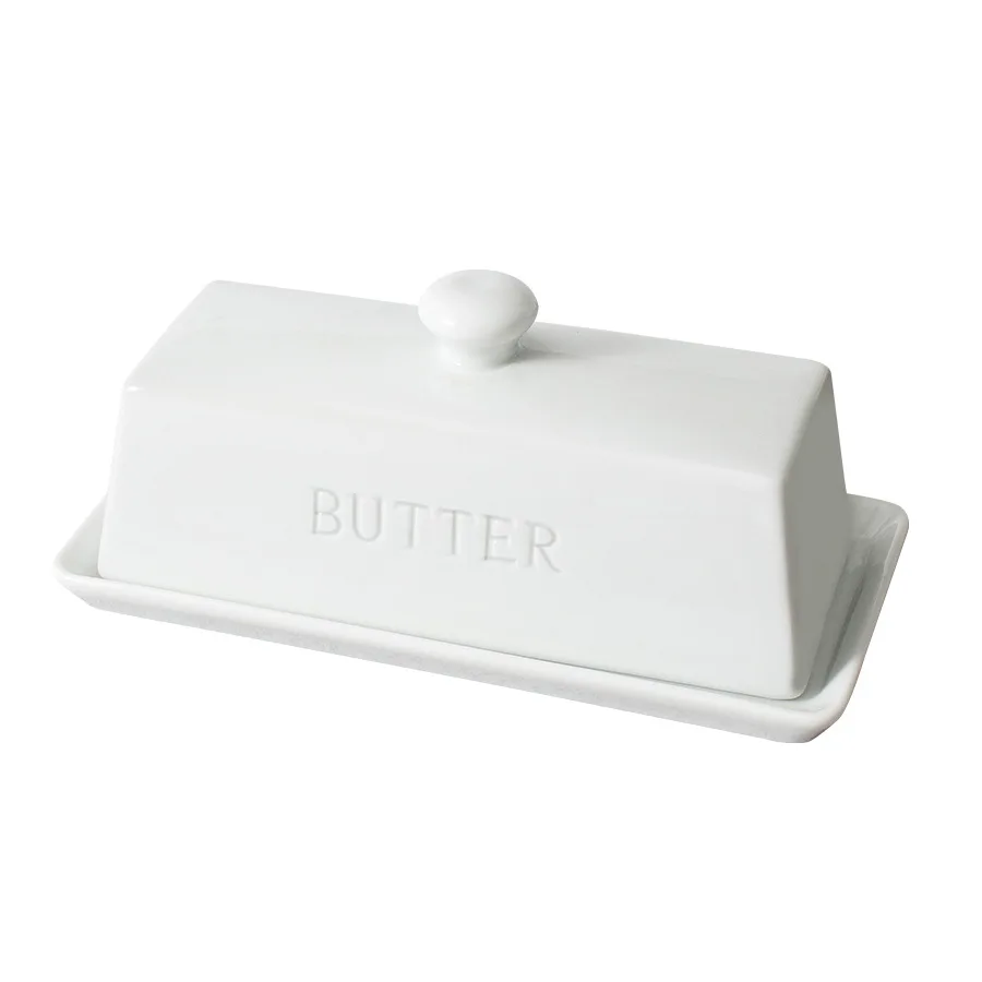 New style ceramic butter storage dish butter dish ceramic bread plate with lids