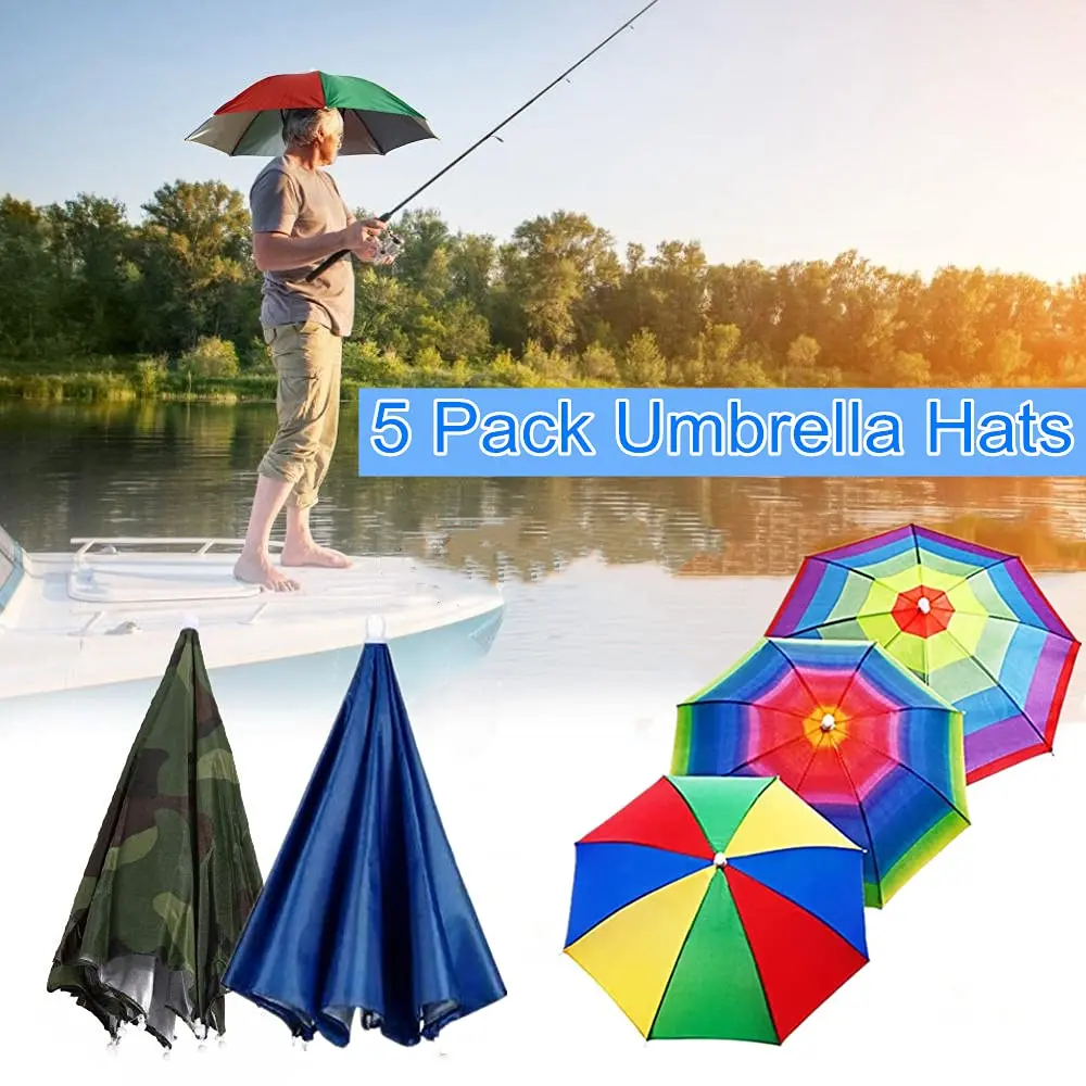 Outdoor Sport Foldable Fishing Umbrella Hat Cap Fish Caps Summer Sun protection in Garden