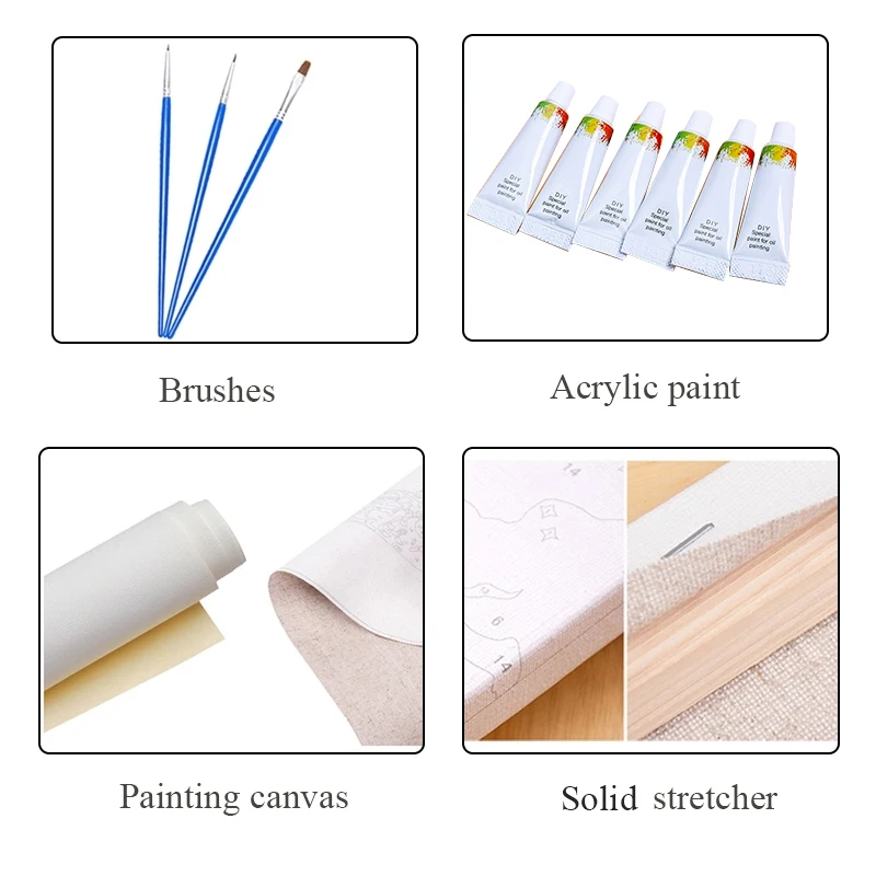 Frame Wholesale Diy Oil Painting By Numbers Cartoon Painting For Beginner Relaxing Style Paint By Numbers For Art Wall Decor