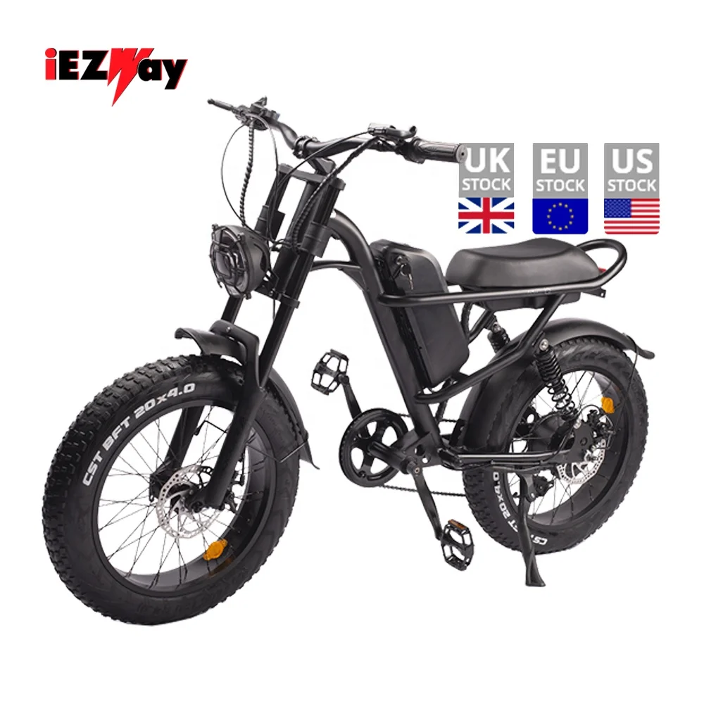 2022 Moto-style Seat Super 48v 750w EZ J1 V8 73 Fat Tire Electric Cycle Ebike E Bike E Bicycle Electronic Bicycle Electric Bikes